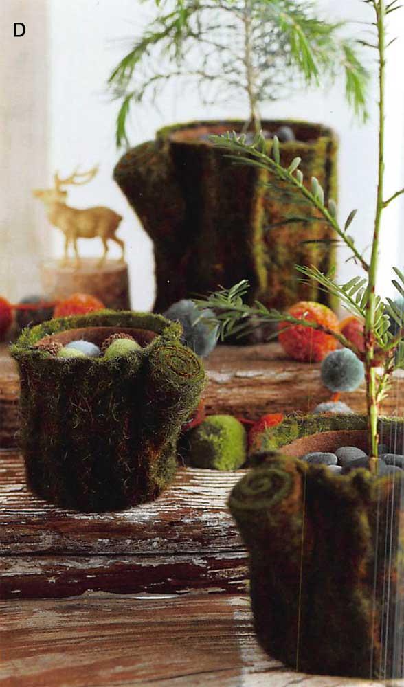 Roost Felt Tree Trunk Cachepots - Set Of 3