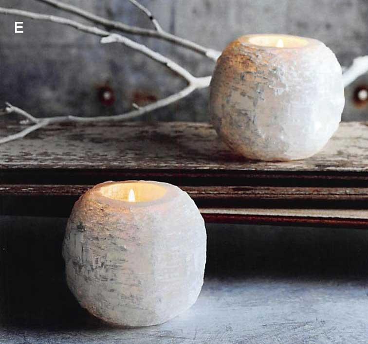 Roost Selenite Snowball Votive Holder - Set of 2
