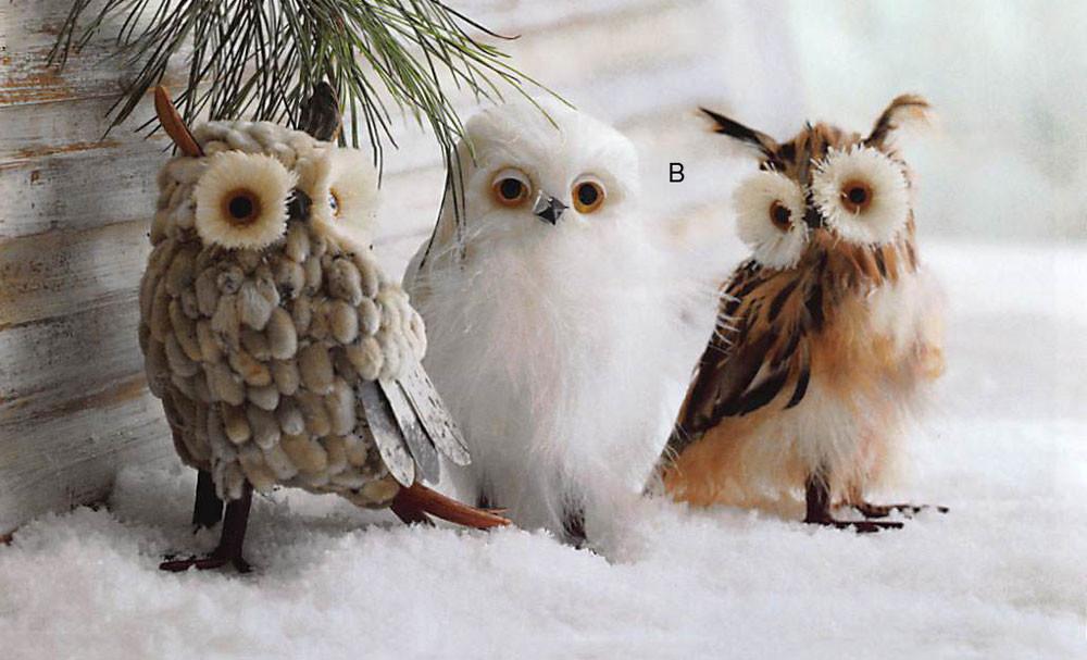 Roost Botanic Owl Ornaments - Set of 3