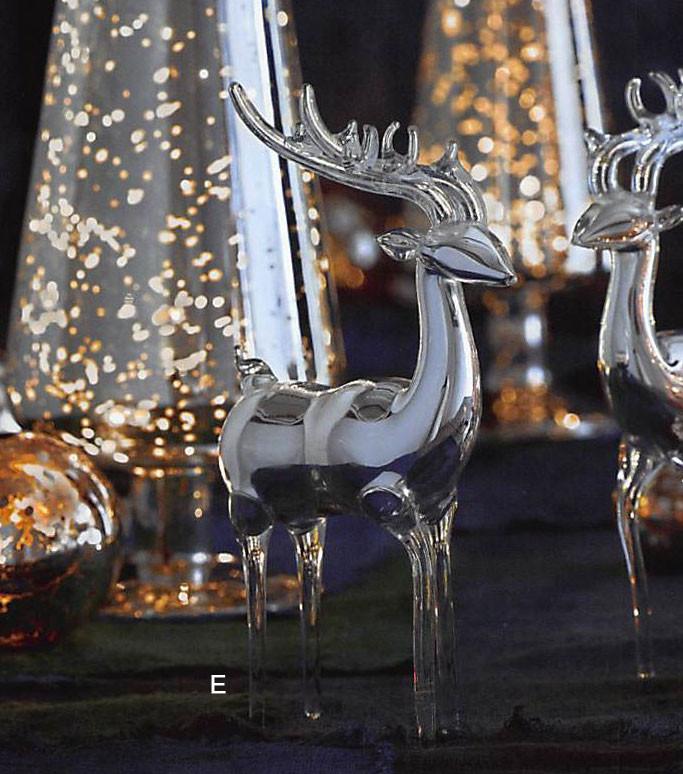 Roost Silvered Glass Reindeer - Set Of 4