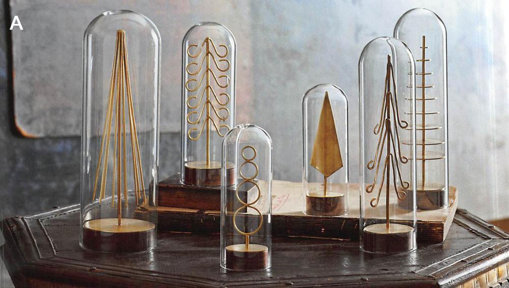 Roost Modern Brass Forest Trees - Set Of 6