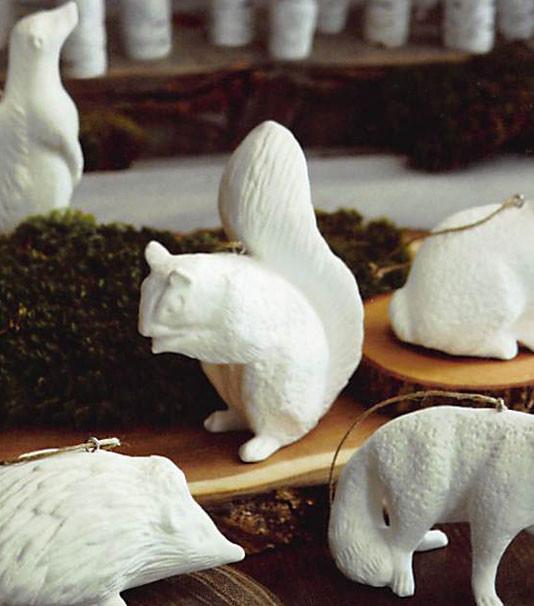 Roost Porcelain Woodland Animal Ornaments - Set Of 10
