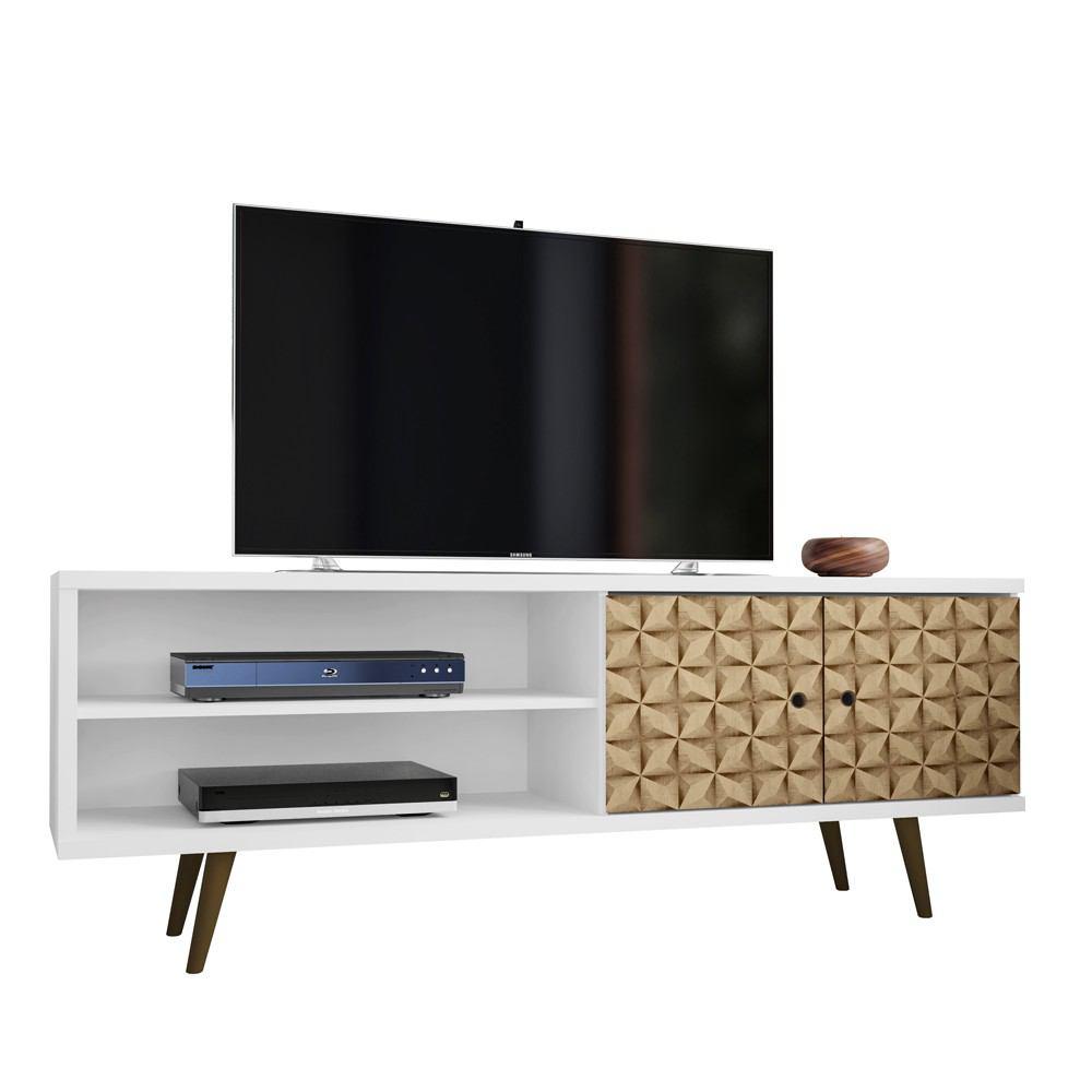 Manhattan Comfort Liberty 62.99" Mid Century - Modern TV Stand with 3 Shelves and 2 Doors