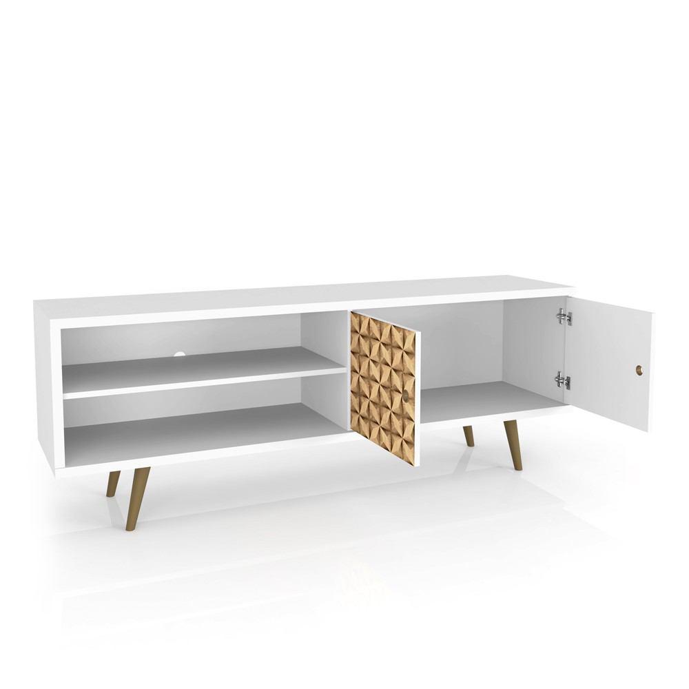 Manhattan Comfort Liberty 62.99" Mid Century - Modern TV Stand with 3 Shelves and 2 Doors