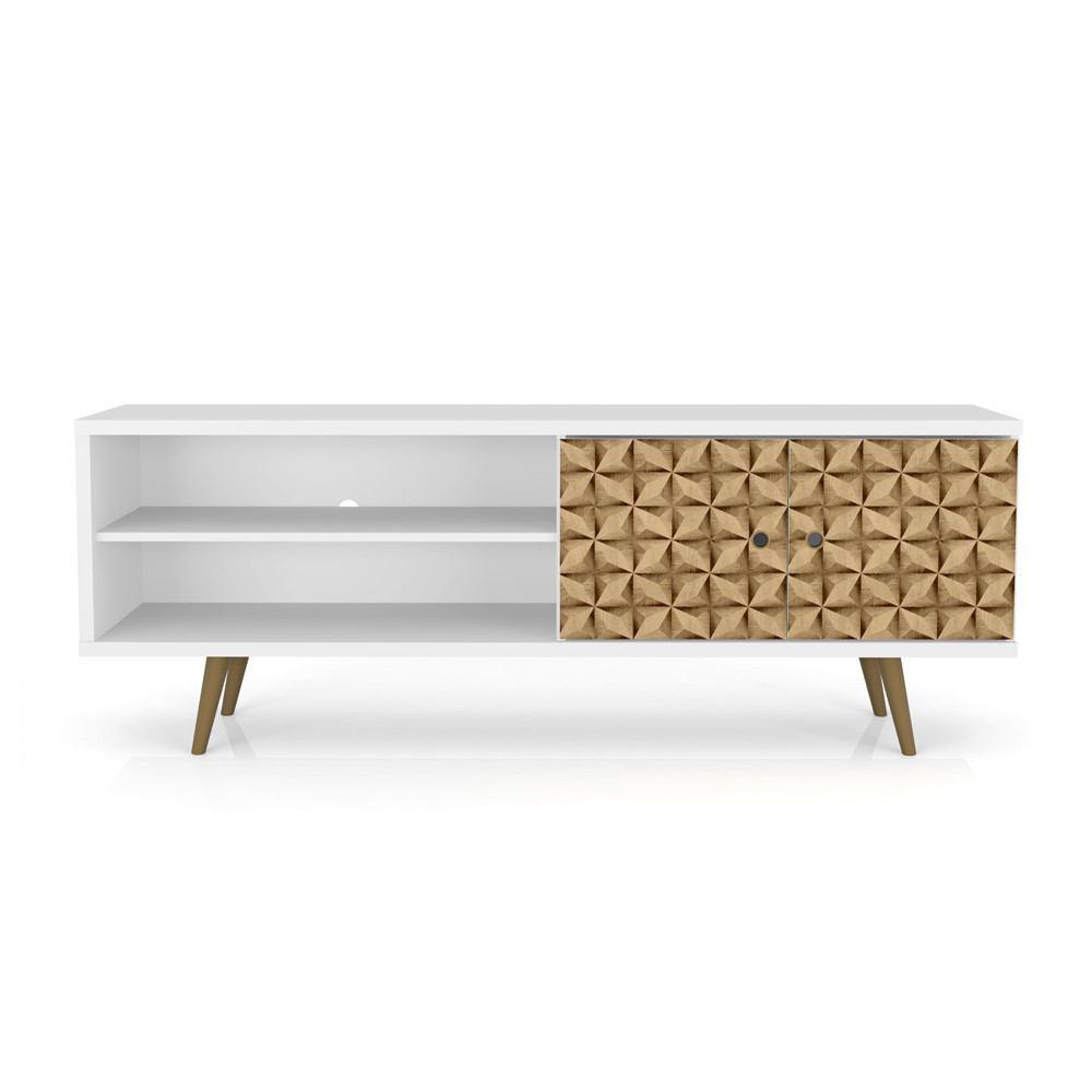 Manhattan Comfort Liberty 62.99" Mid Century - Modern TV Stand with 3 Shelves and 2 Doors