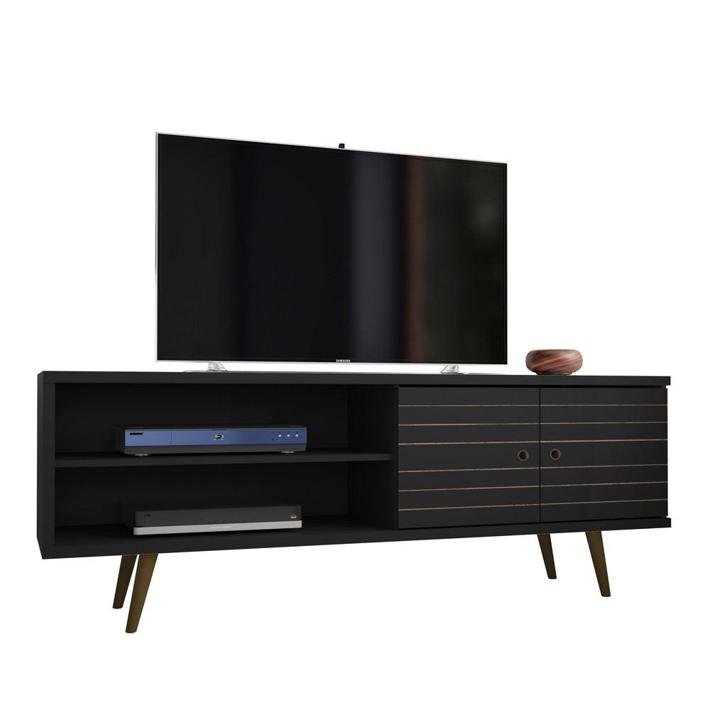 Manhattan Comfort Liberty 62.99" Mid Century - Modern TV Stand with 3 Shelves and 2 Doors
