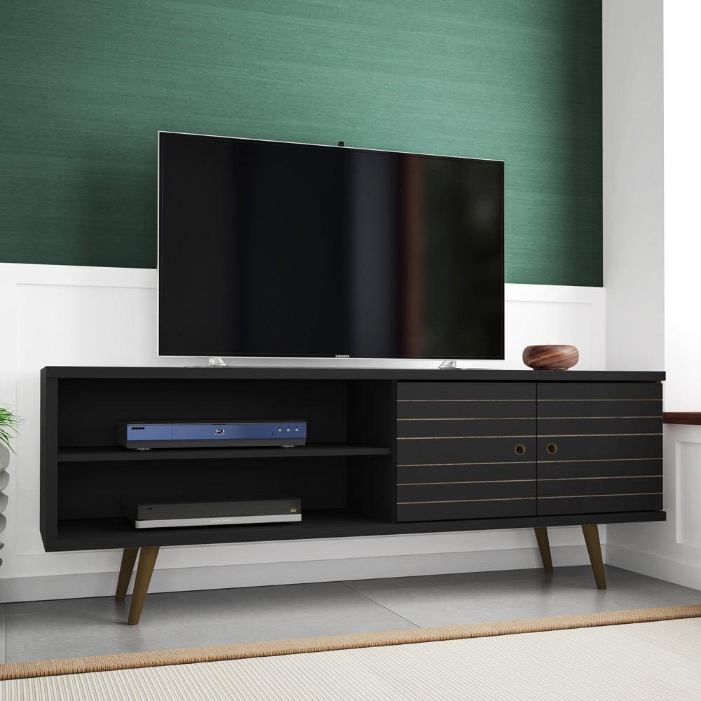 Manhattan Comfort Liberty 62.99" Mid Century - Modern TV Stand with 3 Shelves and 2 Doors
