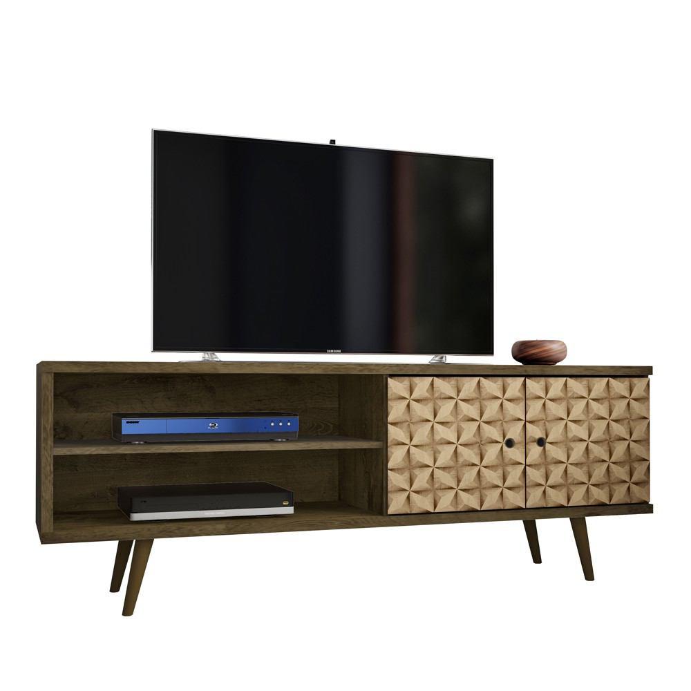 Manhattan Comfort Liberty 62.99" Mid Century - Modern TV Stand with 3 Shelves and 2 Doors