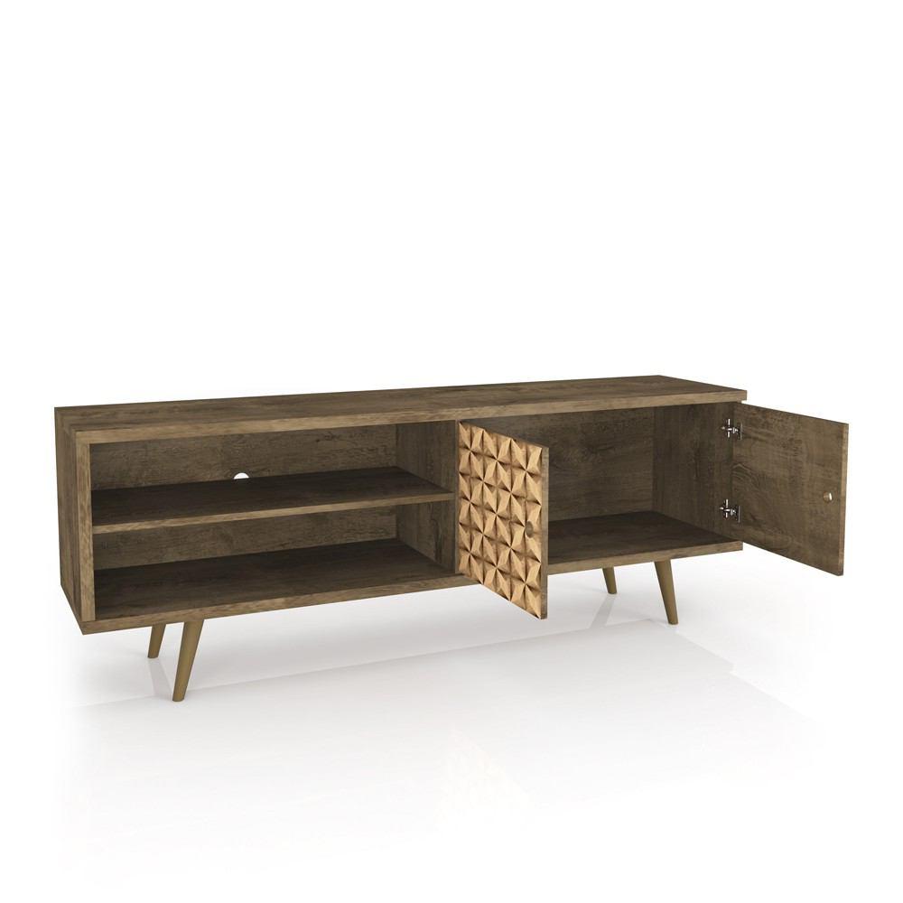 Manhattan Comfort Liberty 62.99" Mid Century - Modern TV Stand with 3 Shelves and 2 Doors
