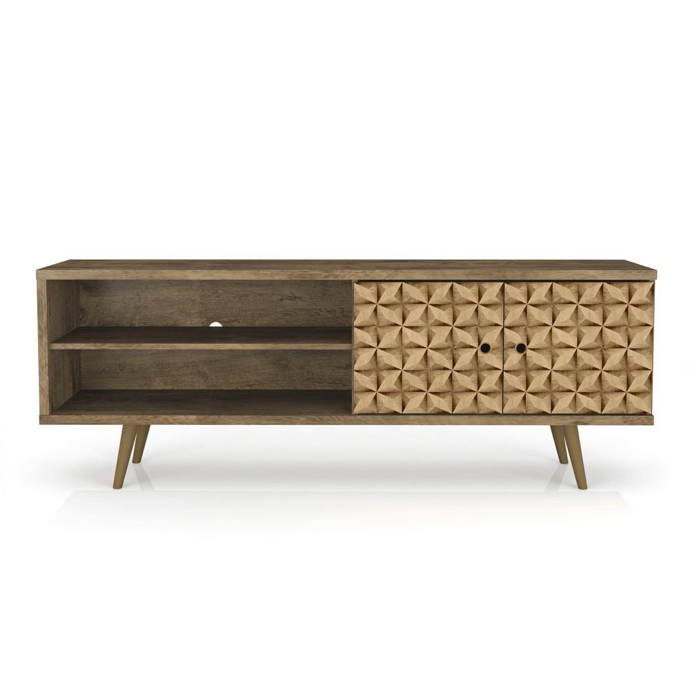 Manhattan Comfort Liberty 62.99" Mid Century - Modern TV Stand with 3 Shelves and 2 Doors