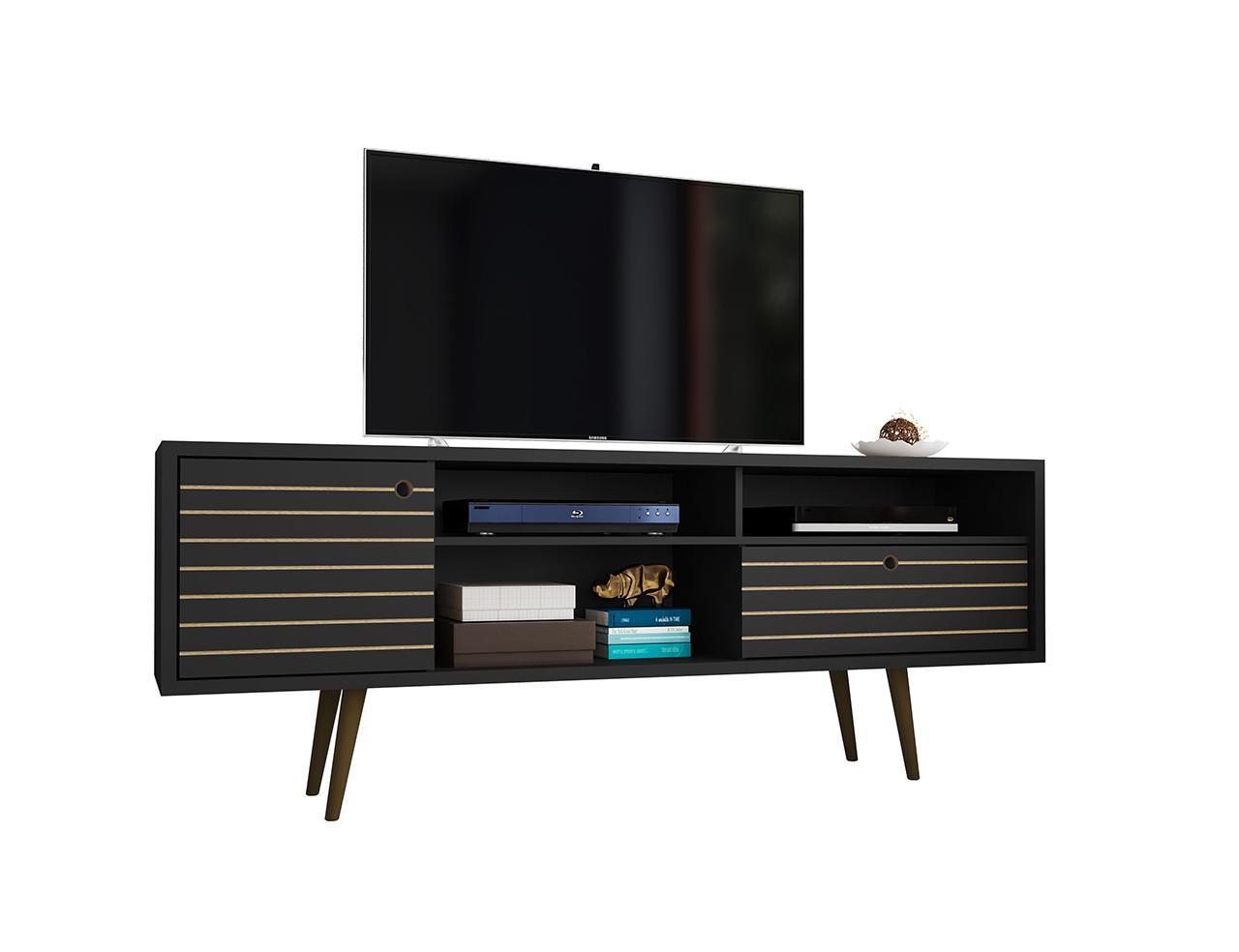 Manhattan Comfort Liberty 70.86" Mid Century - Modern TV Stand with 4 Shelving Spaces