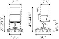 Zuo Engineer High Back Office Chair