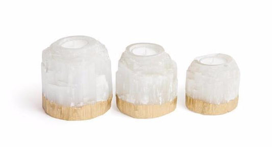 Dorado Natural Gold Rock Crystal Votive Candle Holder by GO Home