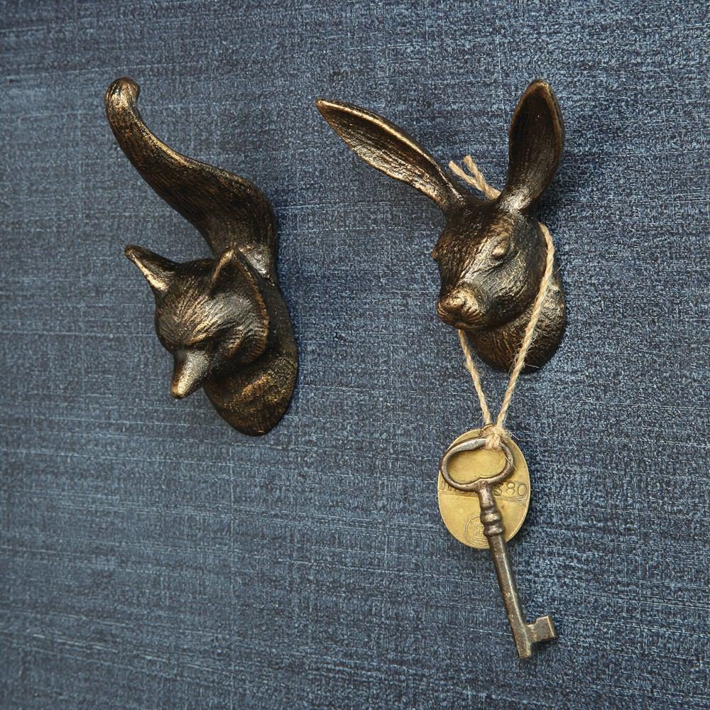 HomArt Hare Wall Hook - Cast Iron - Set of 4