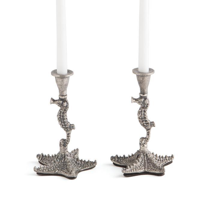 Pair of Lacey Coastal Candlesticks by GO Home