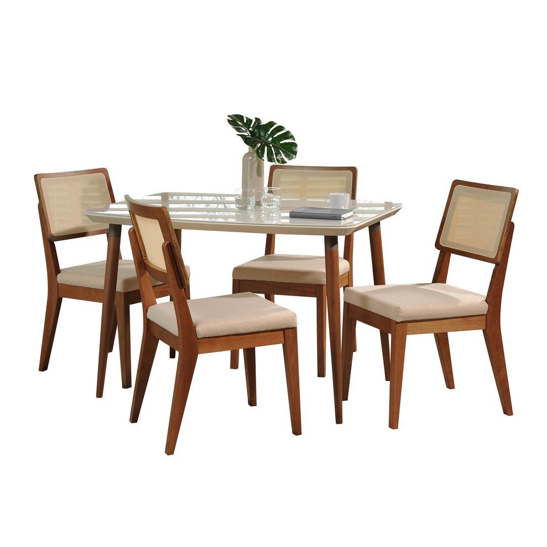 Manhattan Comfort 5-Piece Charles 45.27" and Pell Dining Set with 4 Dining Chairs
