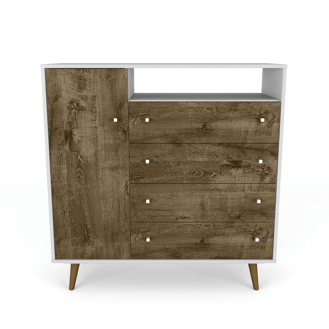 Manhattan Comfort Liberty 4-Drawer 42.32" Sideboard
