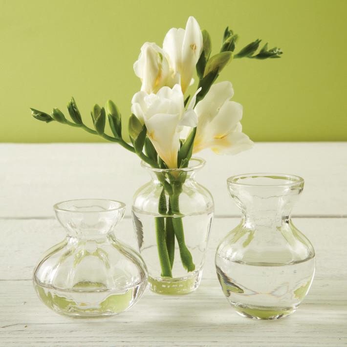 Two's Company Fluted Vase Trio S/3 Glass Mini Vases