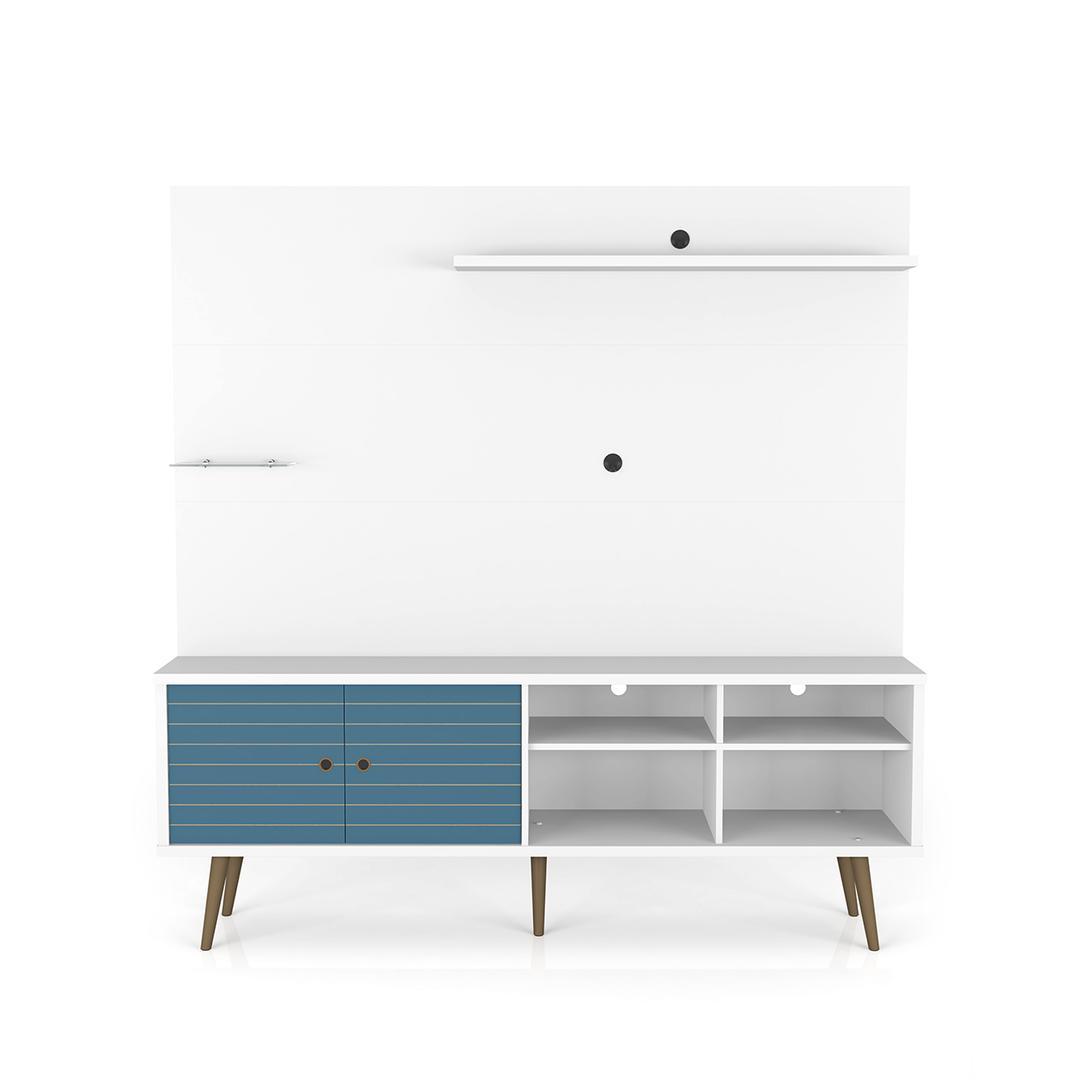 Manhattan Comfort Liberty 70.87" Freestanding Entertainment Center with Overhead shelf