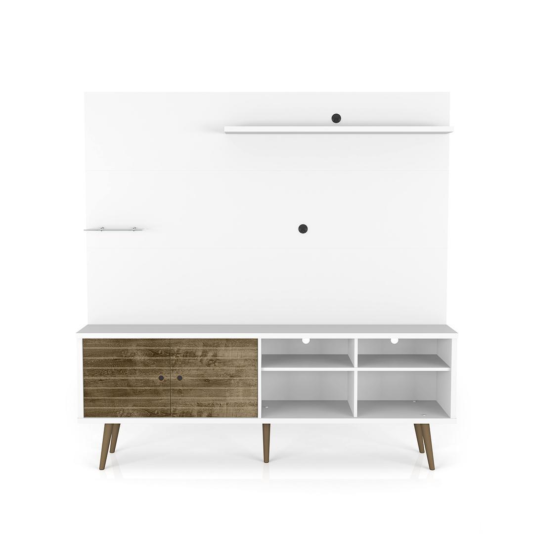 Manhattan Comfort Liberty 70.87" Freestanding Entertainment Center with Overhead shelf