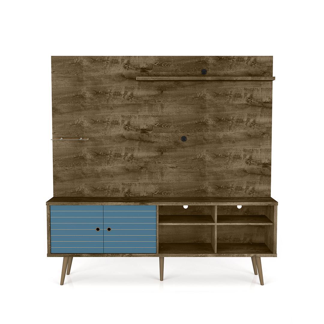 Manhattan Comfort Liberty 70.87" Freestanding Entertainment Center with Overhead shelf