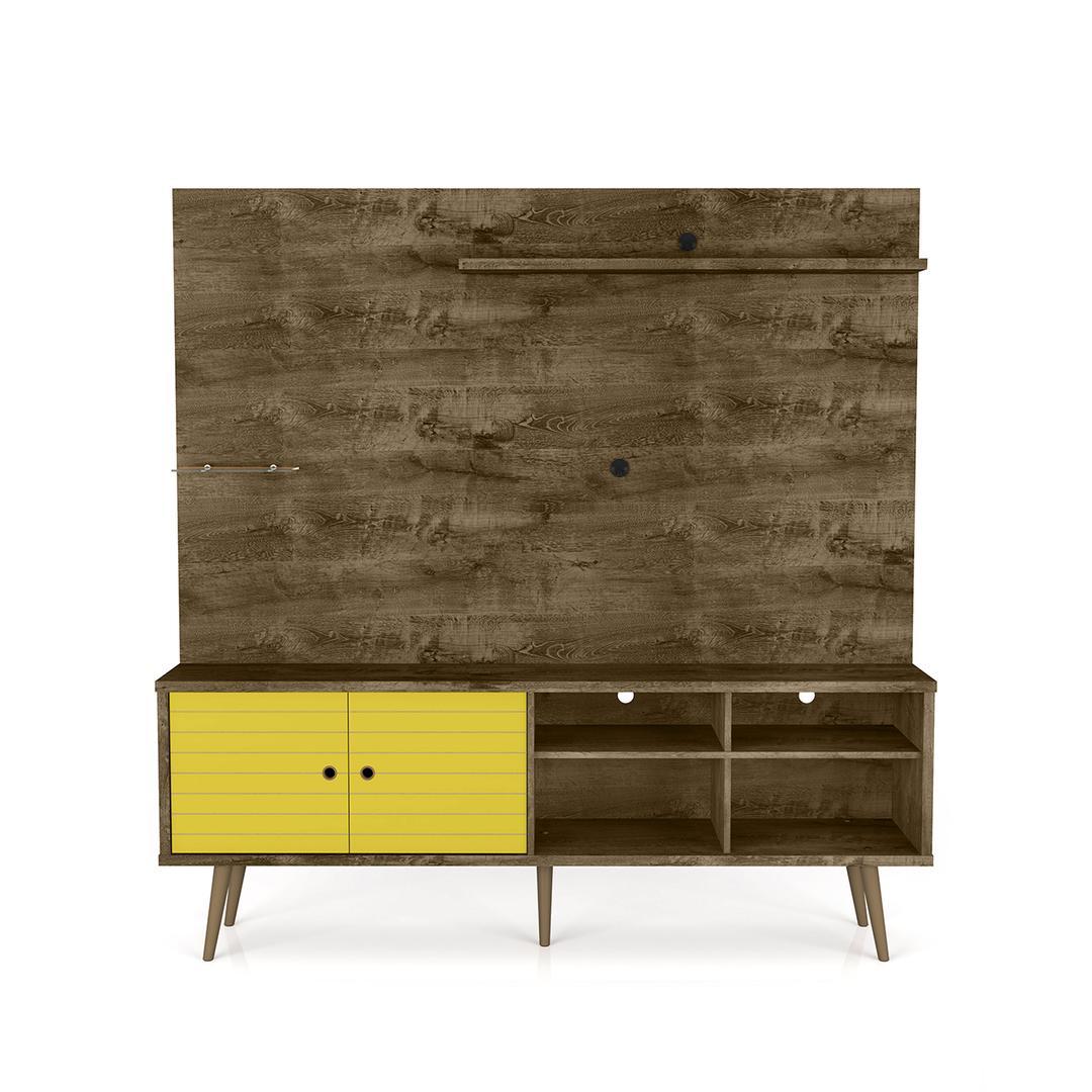Manhattan Comfort Liberty 70.87" Freestanding Entertainment Center with Overhead shelf