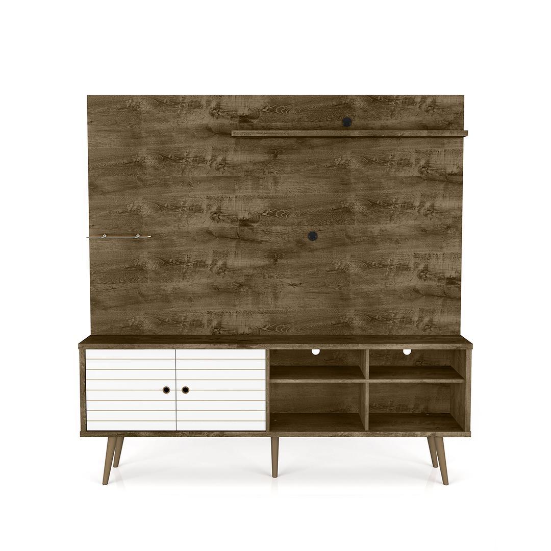 Manhattan Comfort Liberty 70.87" Freestanding Entertainment Center with Overhead shelf