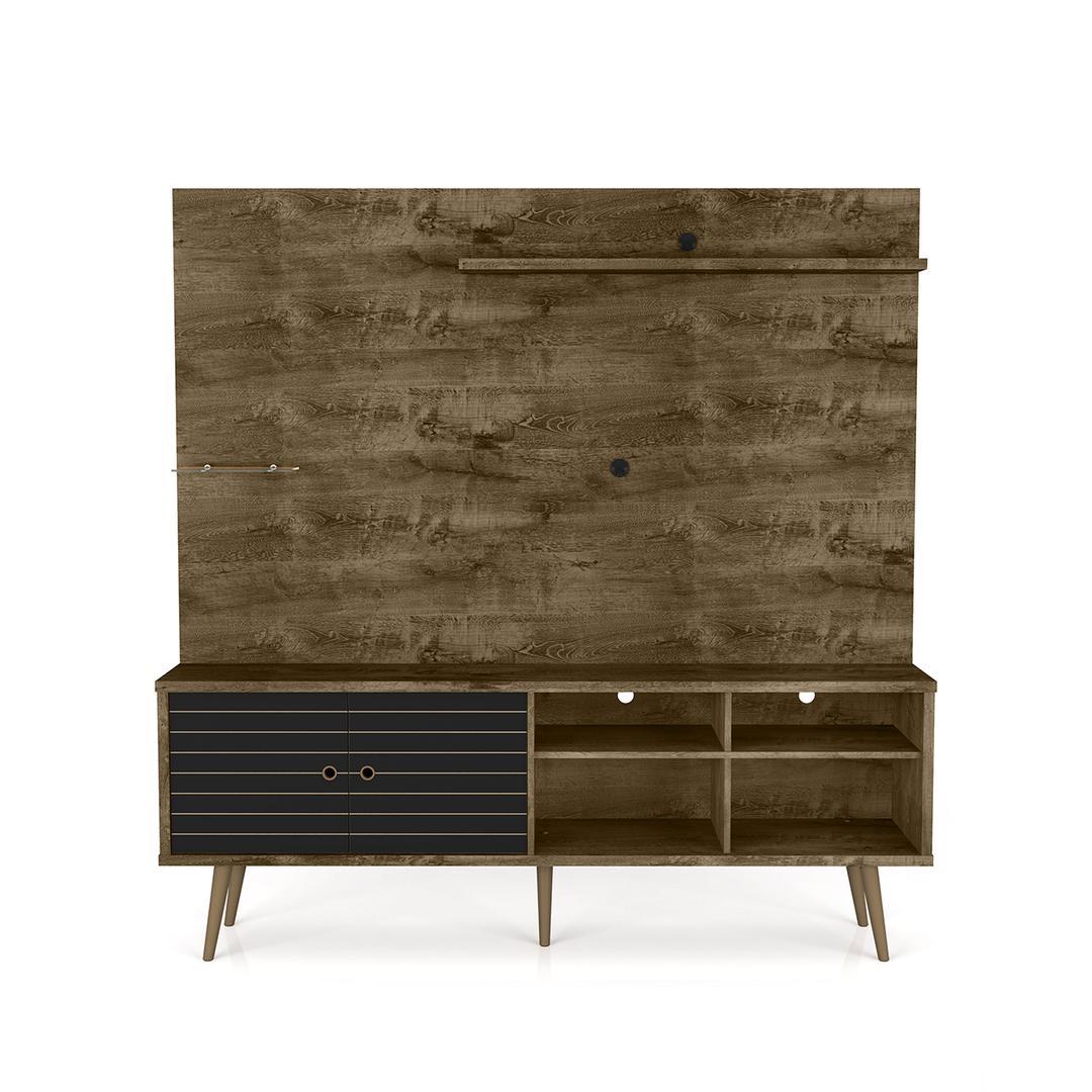 Manhattan Comfort Liberty 70.87" Freestanding Entertainment Center with Overhead shelf