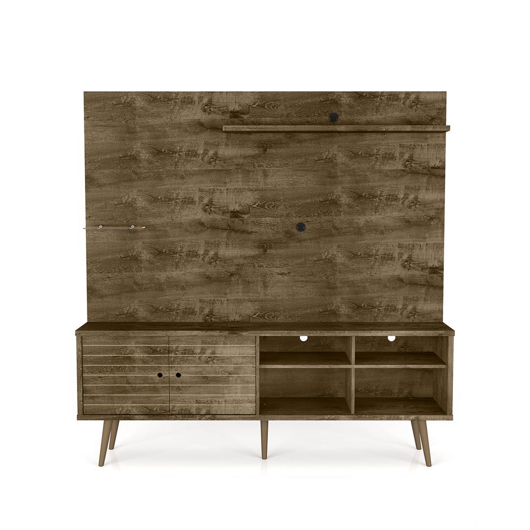 Manhattan Comfort Liberty 70.87" Freestanding Entertainment Center with Overhead shelf