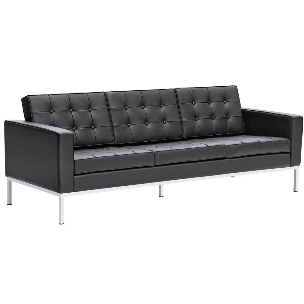 Fine Mod Imports Button Sofa in Leather