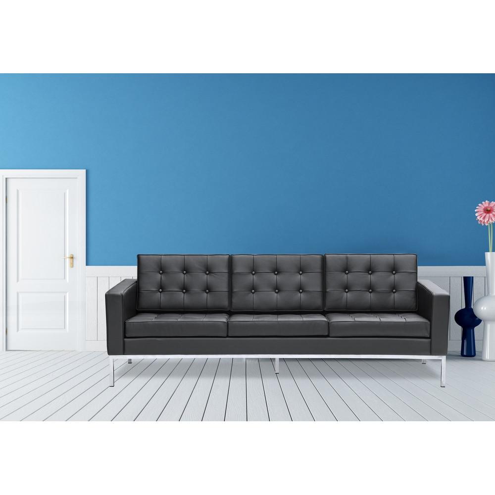 Fine Mod Imports Button Sofa in Leather