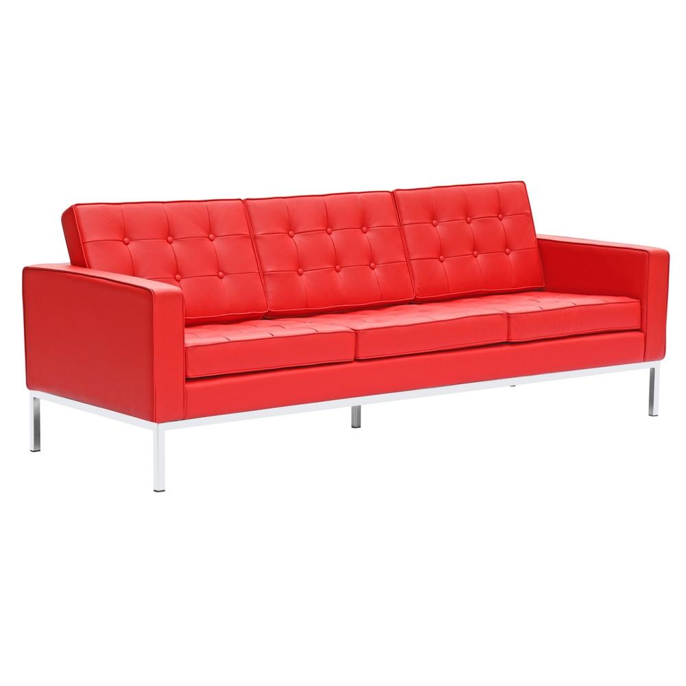 Fine Mod Imports Button Sofa in Leather