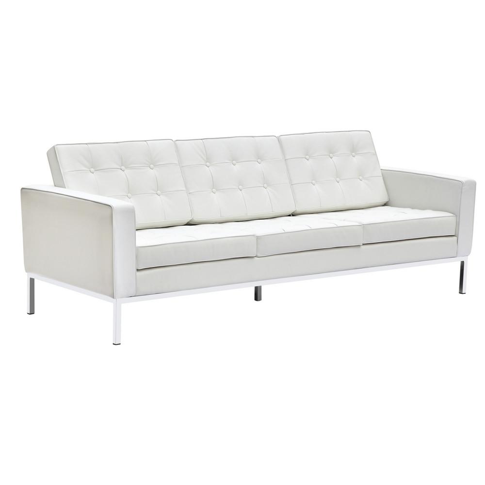 Fine Mod Imports Button Sofa in Leather