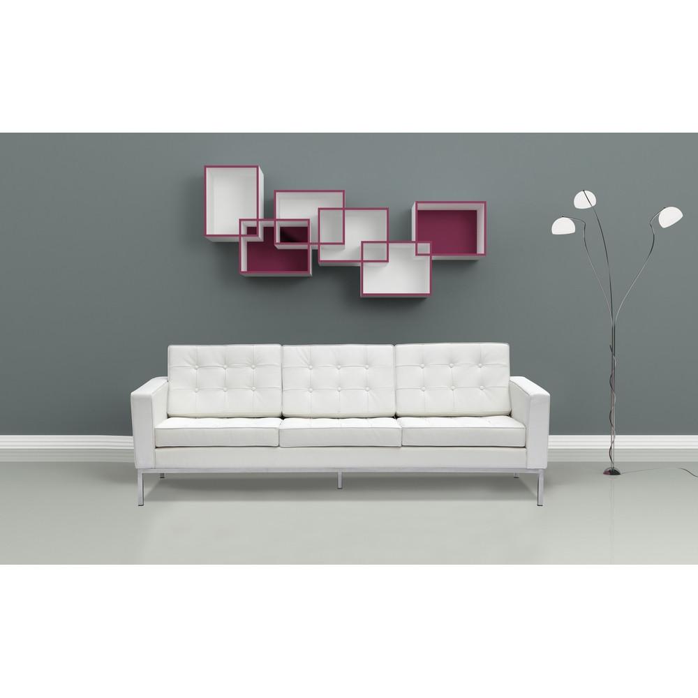 Fine Mod Imports Button Sofa in Leather