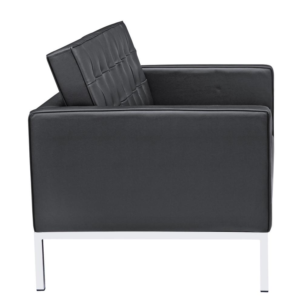 Fine Mod Imports Button Loveseat in Leather