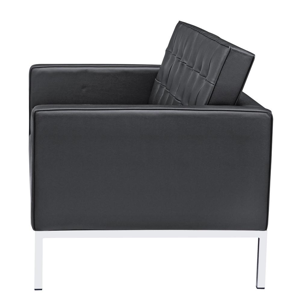 Fine Mod Imports Button Loveseat in Leather