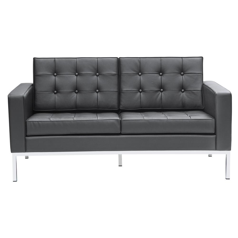 Fine Mod Imports Button Loveseat in Leather