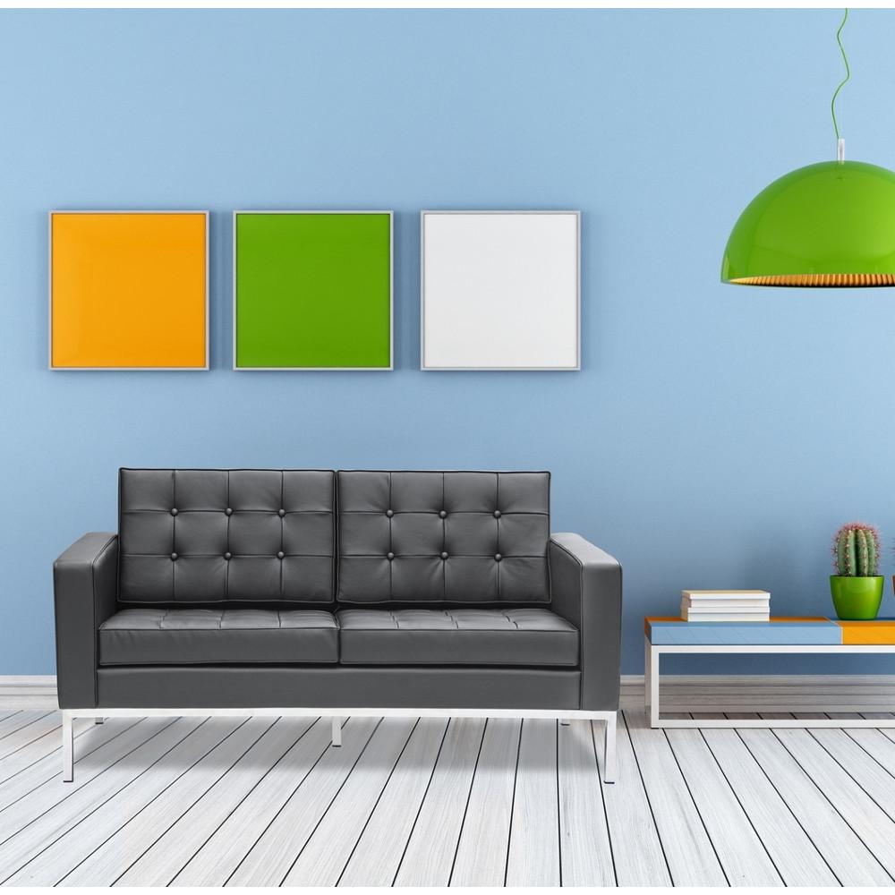 Fine Mod Imports Button Loveseat in Leather