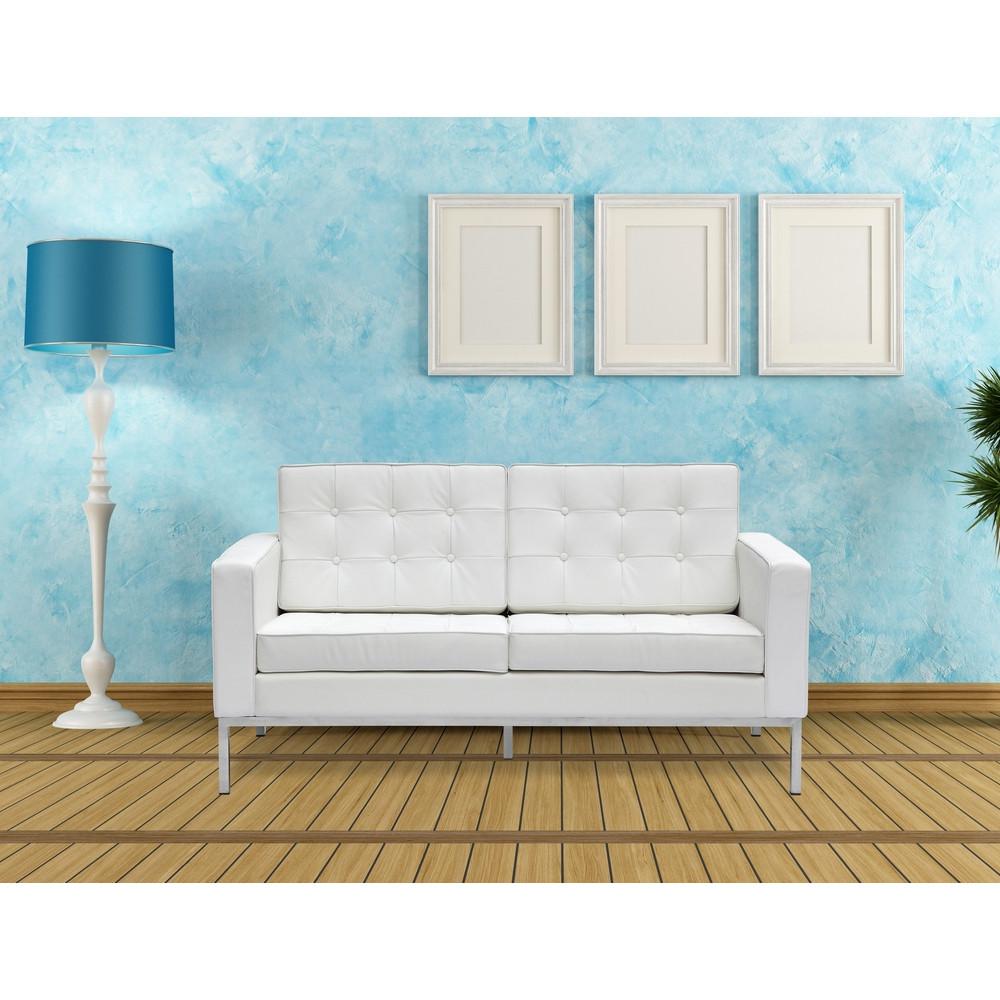 Fine Mod Imports Button Loveseat in Leather