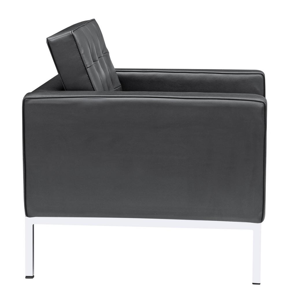 Fine Mod Imports Button Arm Chair in Leather