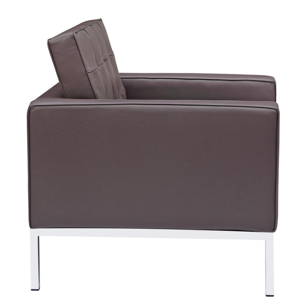 Fine Mod Imports Button Arm Chair in Leather