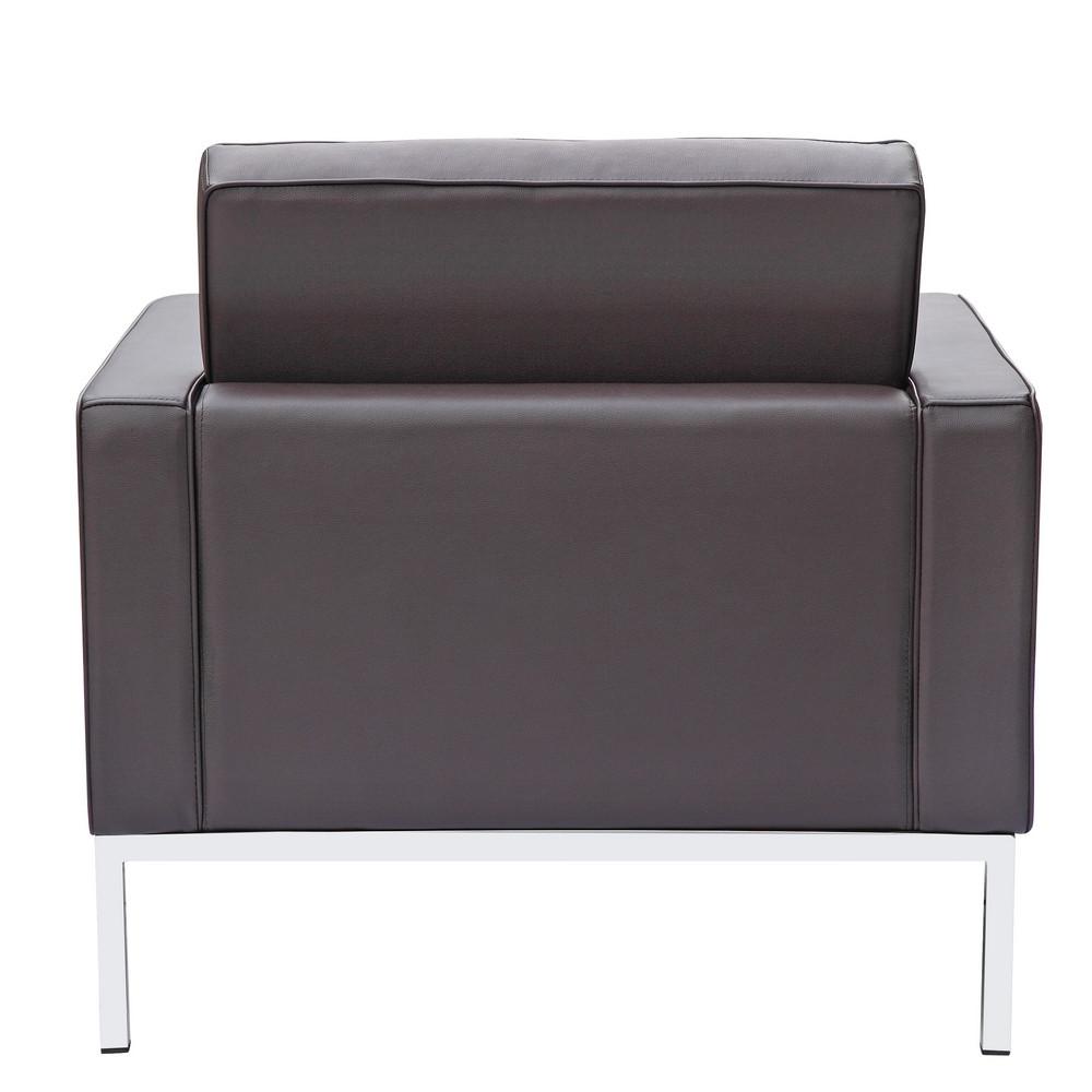 Fine Mod Imports Button Arm Chair in Leather