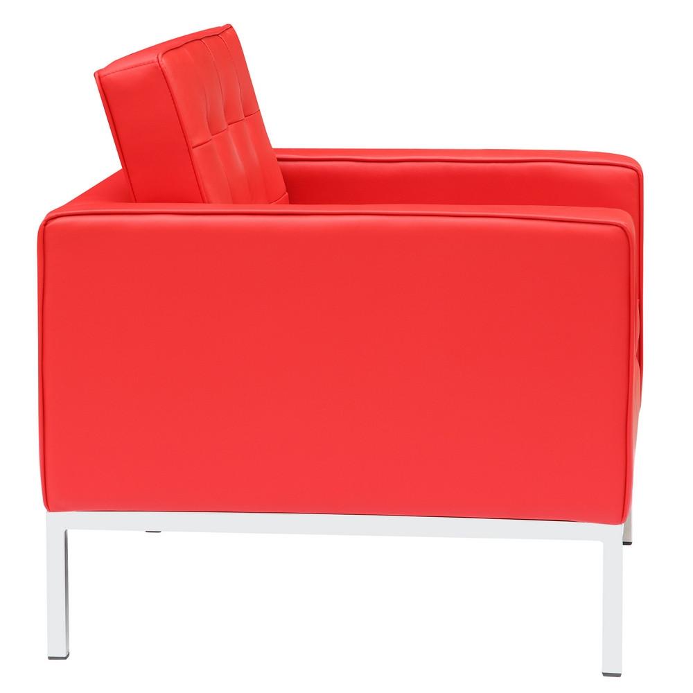 Fine Mod Imports Button Arm Chair in Leather