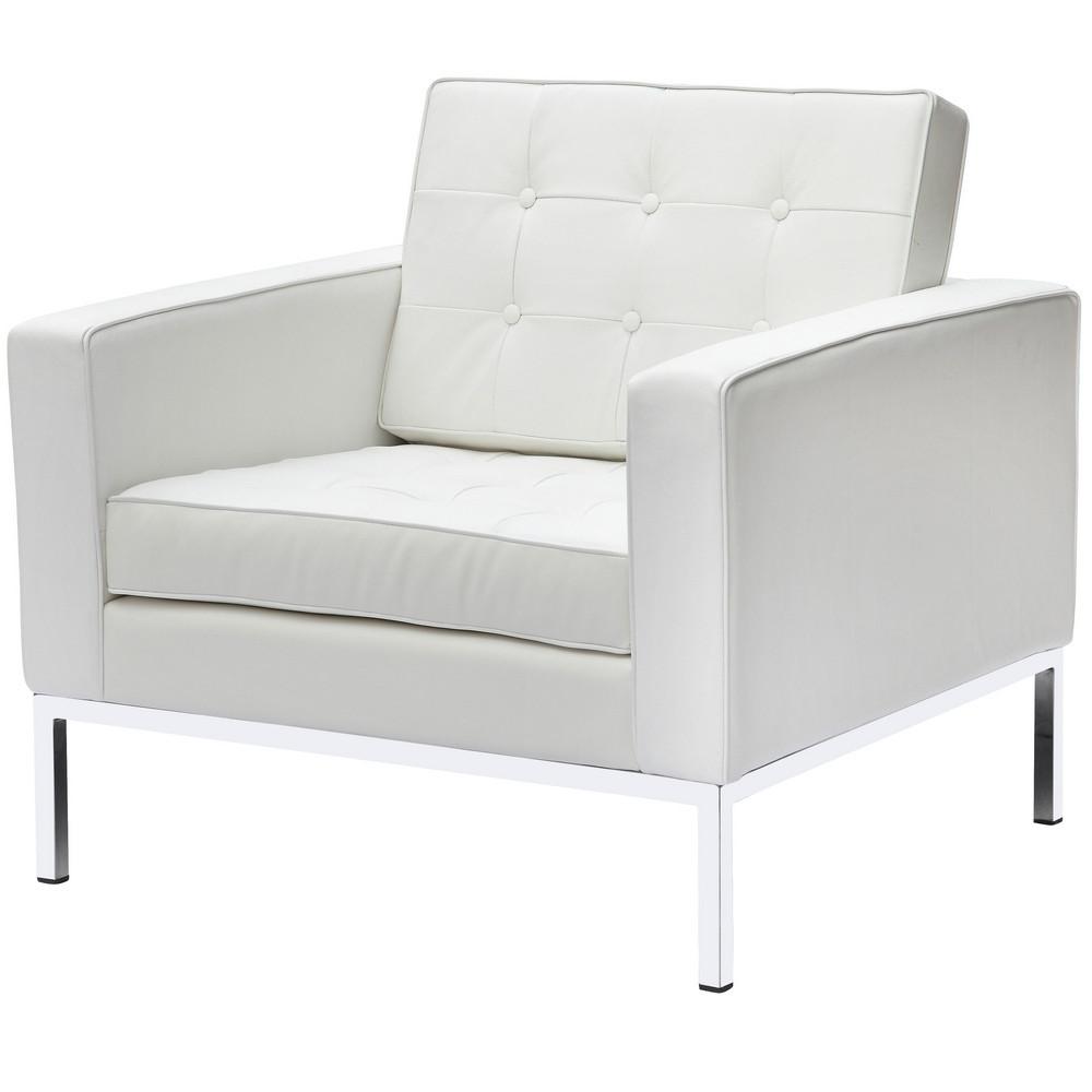 Fine Mod Imports Button Arm Chair in Leather