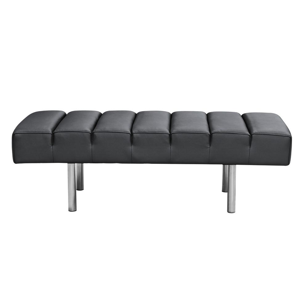 Fine Mod Imports Classic Leather Bench 2 Seater