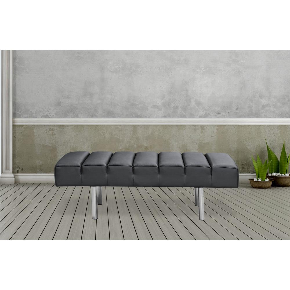 Fine Mod Imports Classic Leather Bench 2 Seater