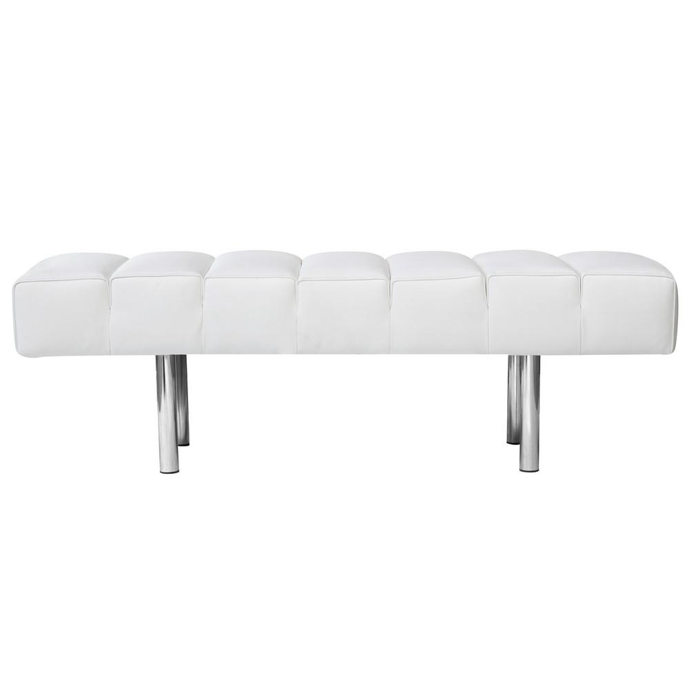 Fine Mod Imports Classic Leather Bench 2 Seater