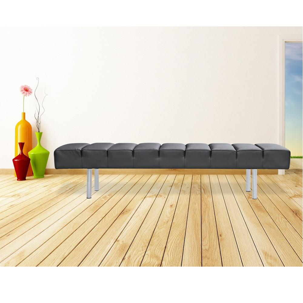 Fine Mod Imports Classic Leather Bench 3 Seater