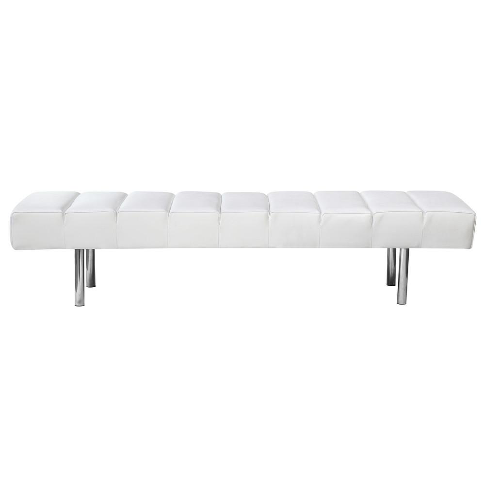 Fine Mod Imports Classic Leather Bench 3 Seater