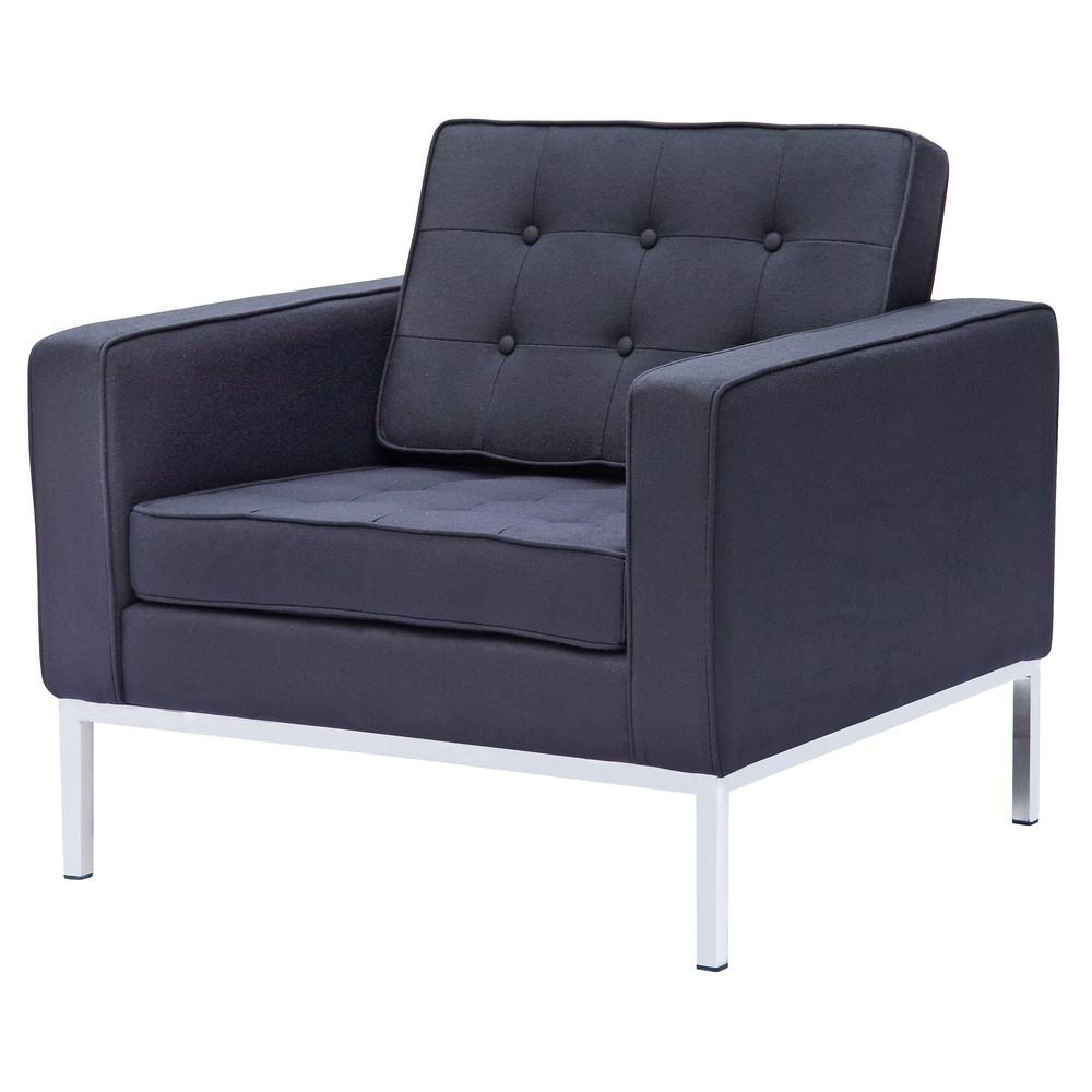 Fine Mod Imports Button Arm Chair in Wool